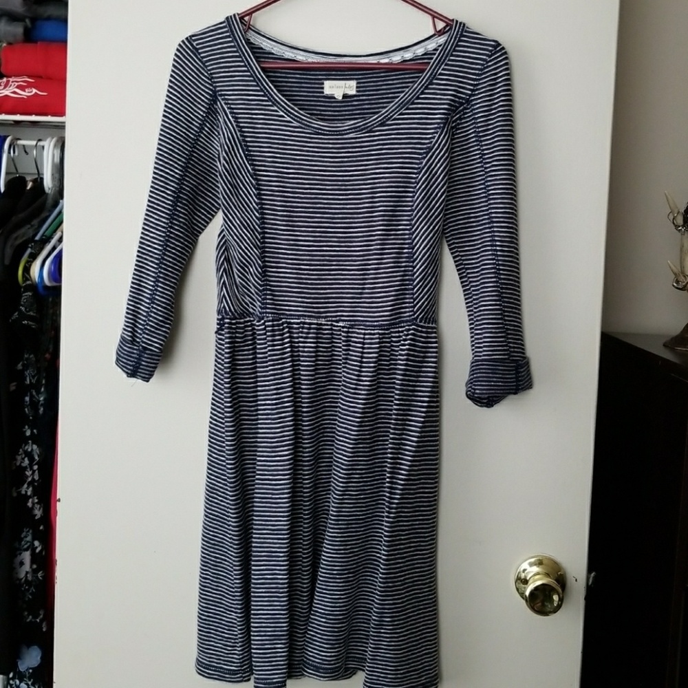 Blue striped sweater dress